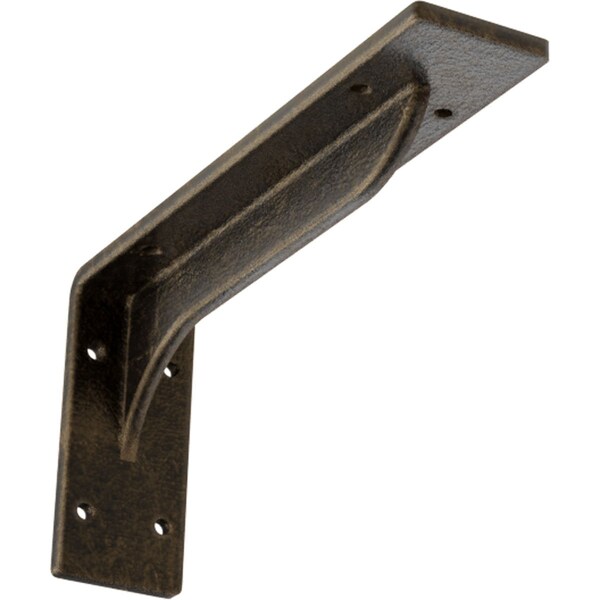 Ekena Millwork Embrey Steel Bracket, Antiqued Pale Gold 2"W x 10"D x 4 3/4"H BKTM02X10X04EBAPG - main
